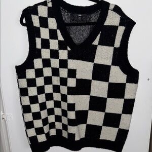 Vans Black and White Checkered Sweater Vest